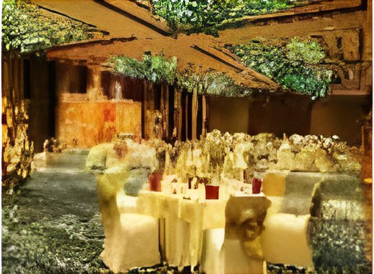Banquet hall set for an event