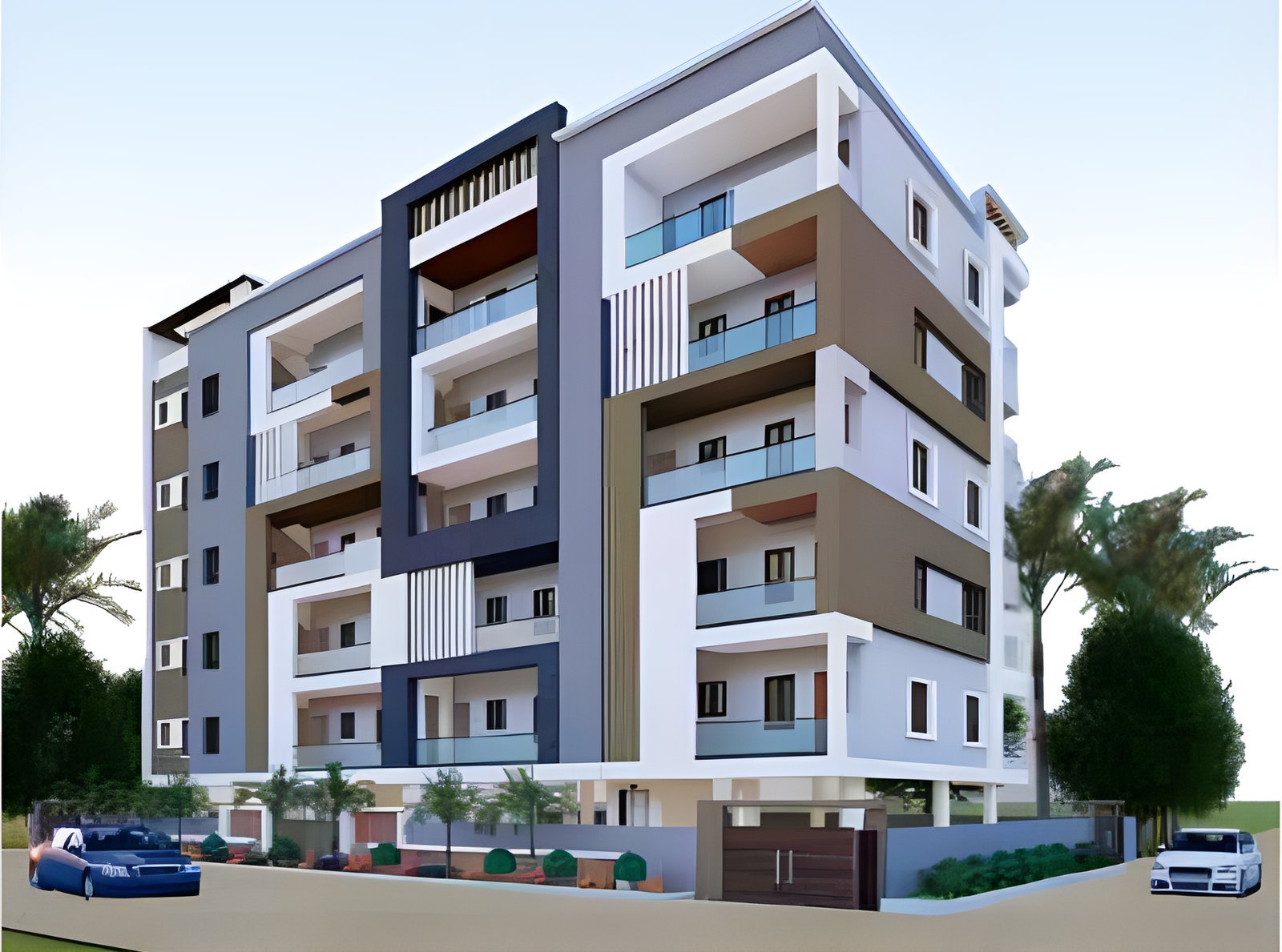 Typical apartment block at Green Planet